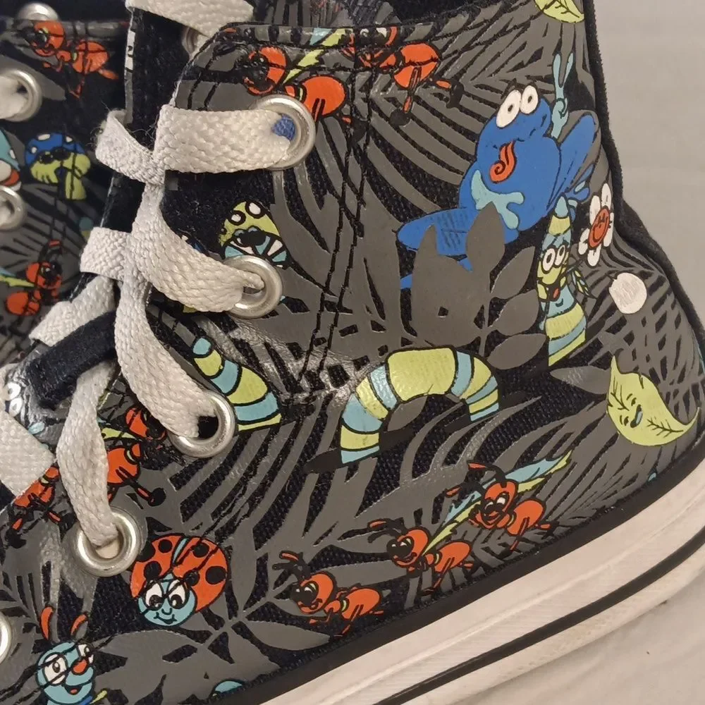 Converse Plants Unisex Kids High Top Lace Up Canvas Sneakers Sz 13